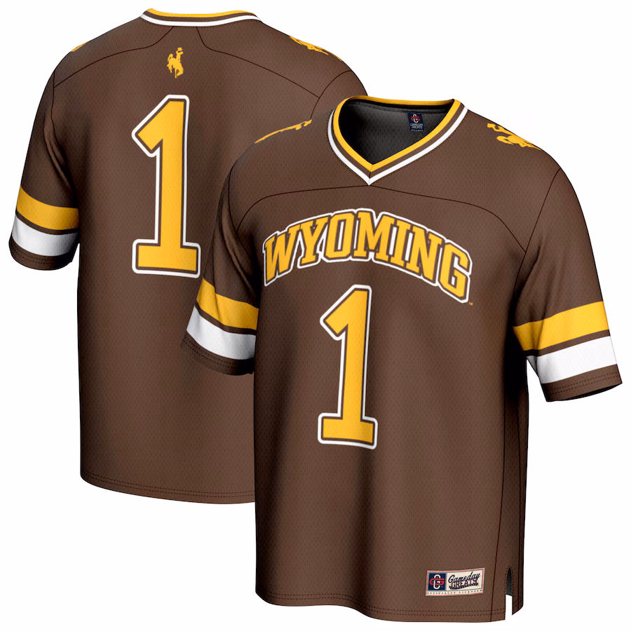 Unisex GameDay Greats #1 Brown Wyoming Cowboys Collegiate Football Fashion Jersey - Puhuasuan