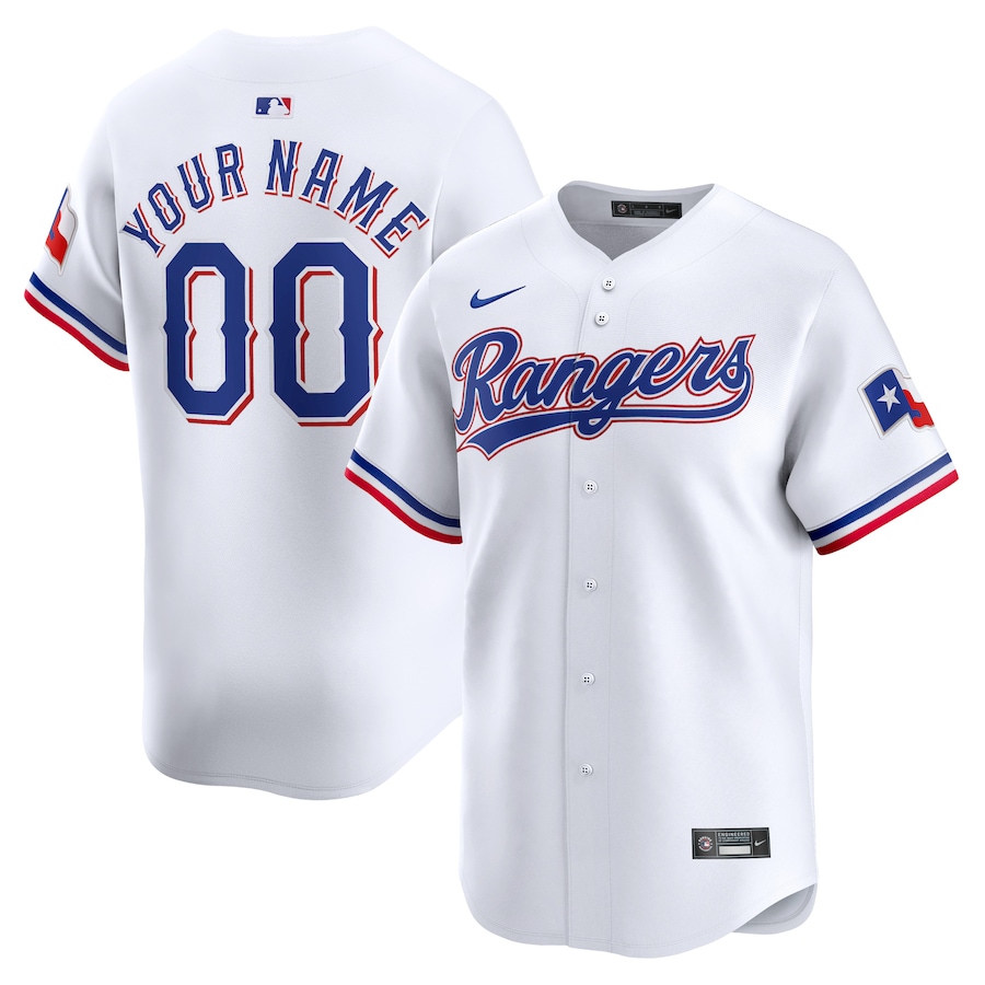 Youth Texas Rangers Nike White Home Limited Custom Jersey - Puhuasuan