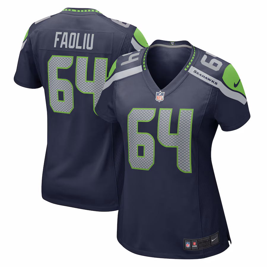 Women's Seattle Seahawks Austin Faoliu Nike College Navy  Game Jersey - Puhuasuan
