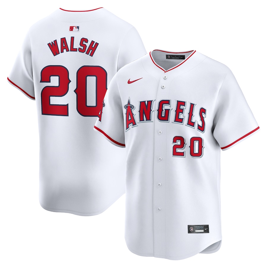 Men's Los Angeles Angels Jared Walsh Nike White Home Limited Player Jersey - Puhuasuan