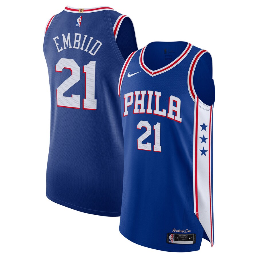 Men's Philadelphia 76ers Joel Embiid Nike Royal Authentic Jersey - Icon Edition - Puhuasuan