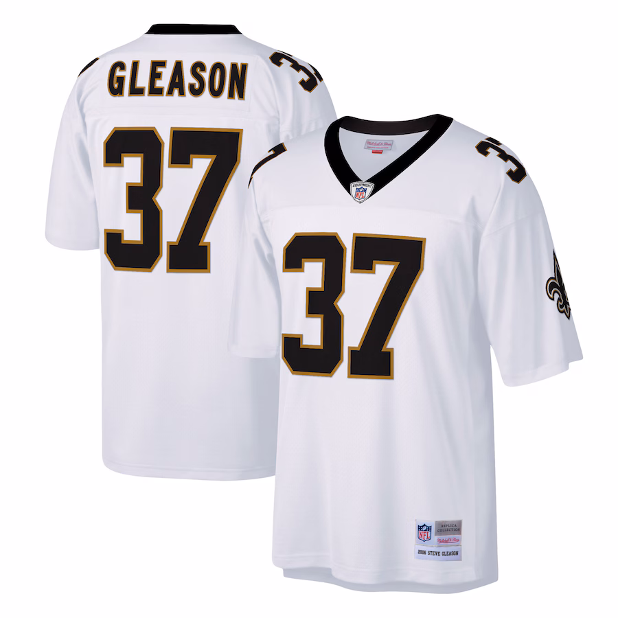 Men's New Orleans Saints Steve Gleason Mitchell & Ness White Big & Tall 2006 Retired Player Replica Jersey - Puhuasuan