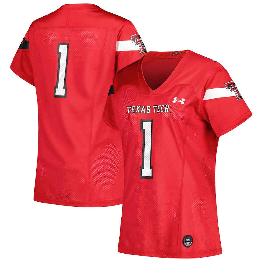 Women's Under Armour #1 Red Texas Tech Red Raiders Replica Football Jersey - Puhuasuan