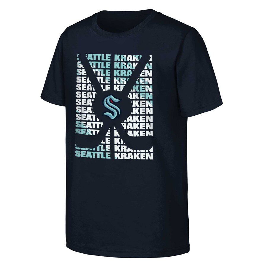 Youth Seattle Kraken Deep Sea Blue Box T-Shirt - Puhuasuan