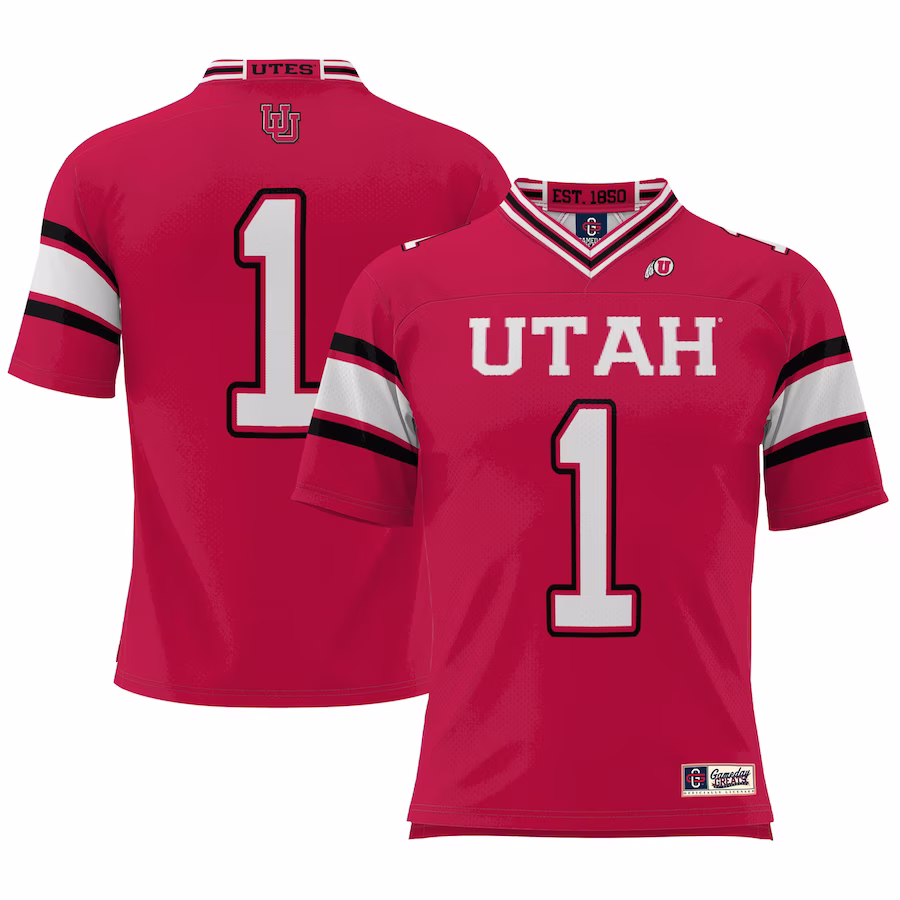 #1 Utah Utes GameDay Greats Youth Football Jersey - Red - Puhuasuan