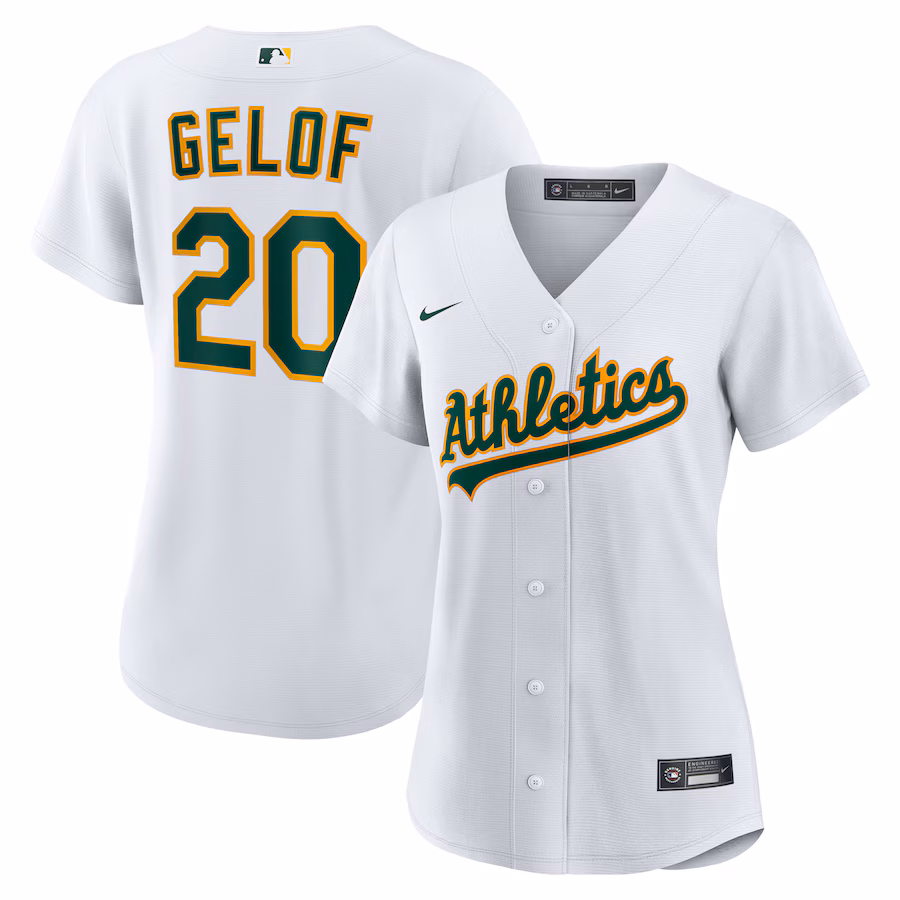 Women's Oakland Athletics Zack Gelof Nike White Home Replica Player Jersey - Puhuasuan