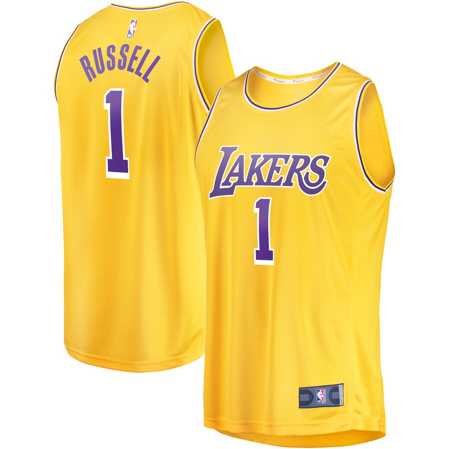 Youth Los Angeles Lakers D'Angelo Russell Fanatics Gold Fast Break Player Jersey - Icon Edition - Puhuasuan