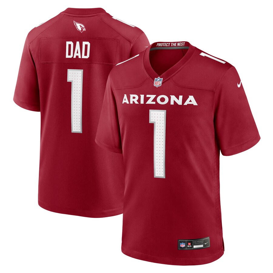 Men's Arizona Cardinals Number 1 Dad Nike Cardinal Game Jersey - Puhuasuan