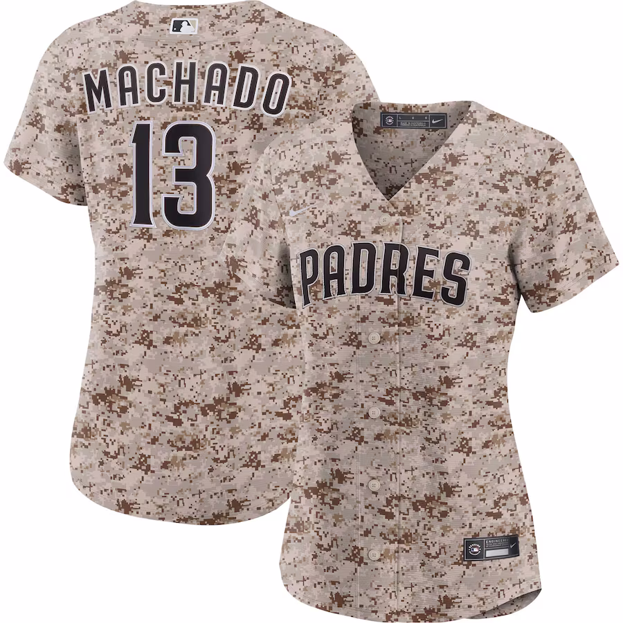 Women's San Diego Padres Manny Machado Nike Camo USMC Alternate Replica Player Jersey - Puhuasuan