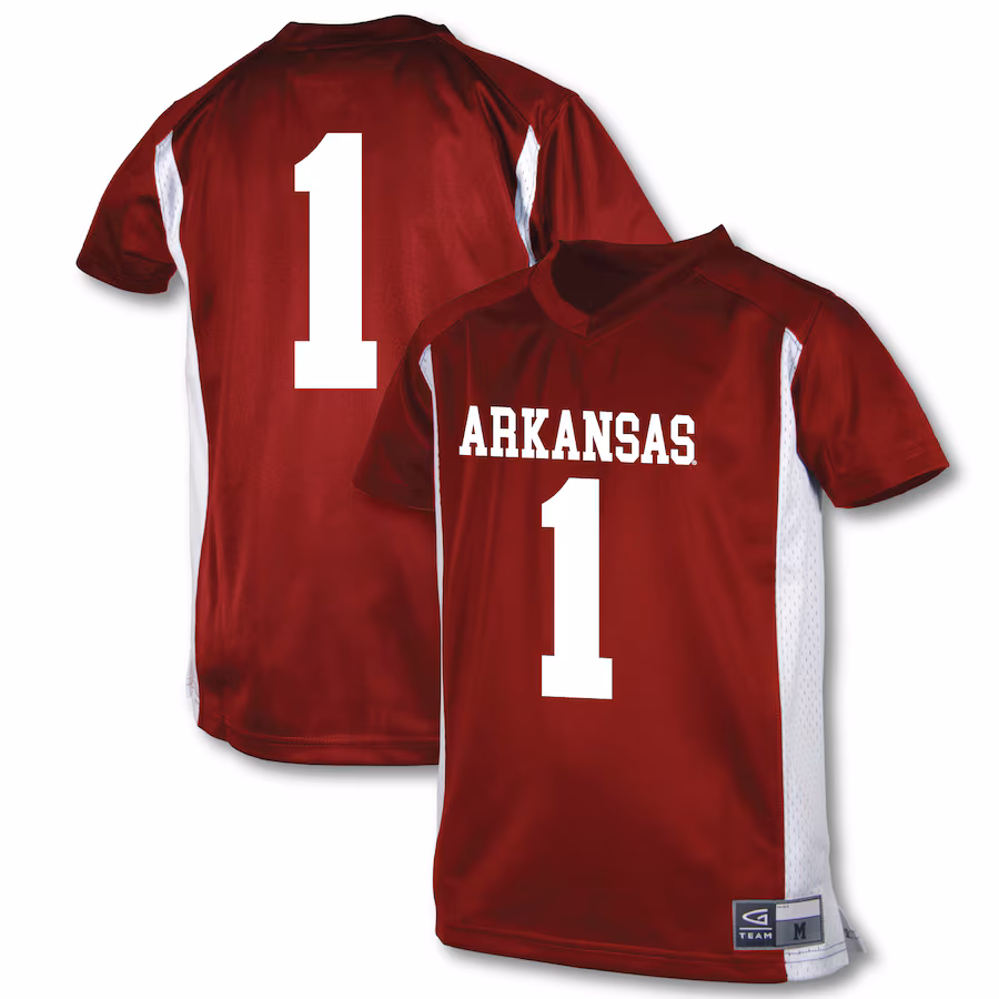 Youth Garb #1 Cardinal Arkansas Razorbacks Football Jersey - Puhuasuan