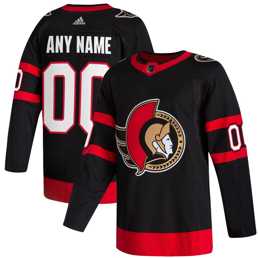 Men's Ottawa Senators adidas Black 2020/21 Home Authentic Custom Jersey - Puhuasuan