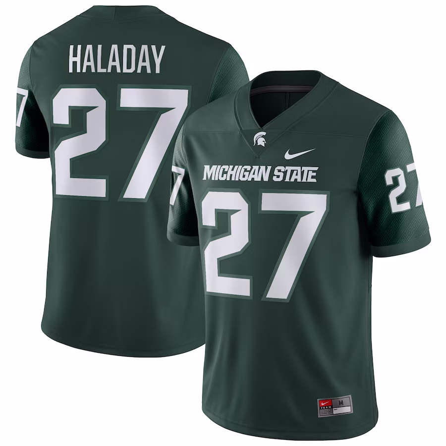 Cal Haladay Michigan State Spartans Nike Player Game Jersey - Green - Puhuasuan