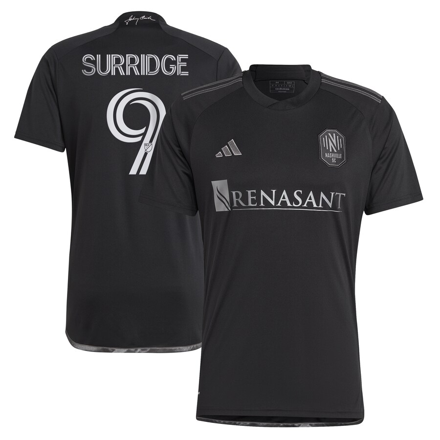 Men's Nashville SC Sam Surridge adidas Black 2023 Man In Black Kit Replica Player Jersey - Puhuasuan