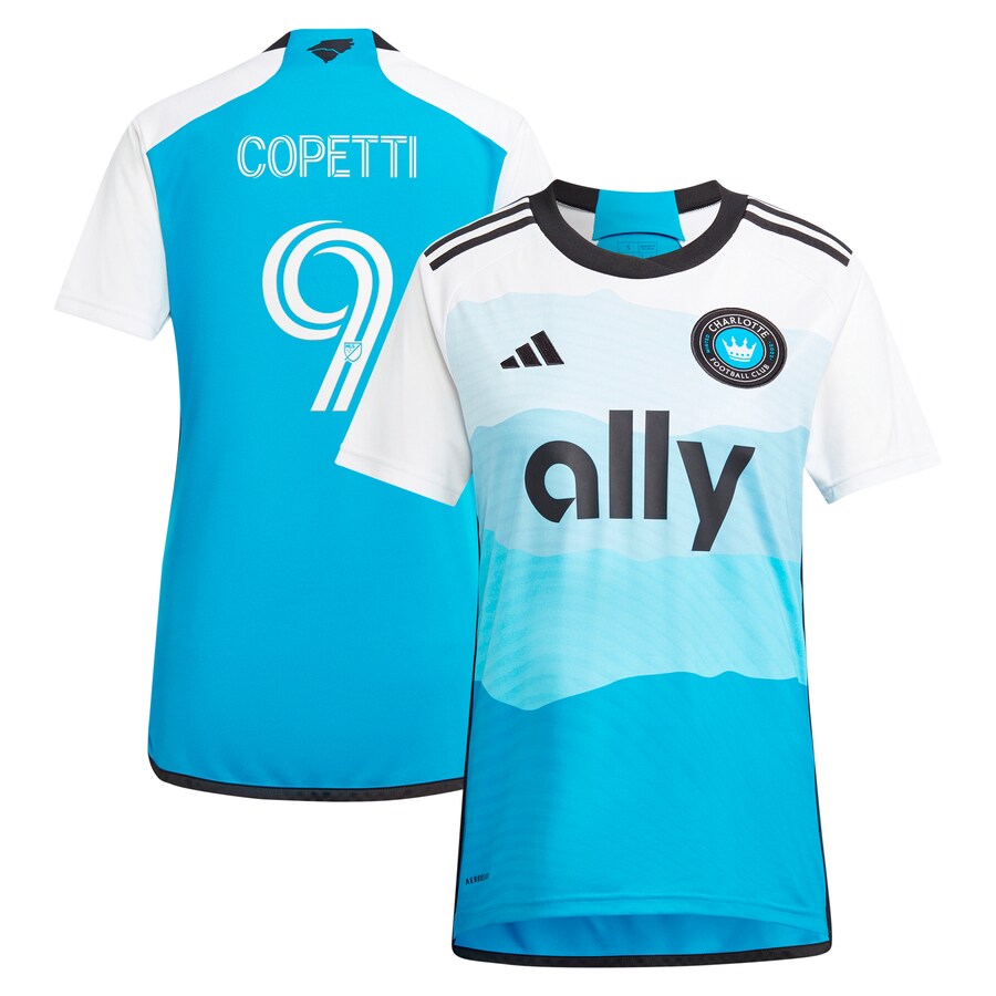 Women's Charlotte FC Enzo Copetti adidas Blue 2024 The Carolina Kit: Explore Replica Player Jersey - Puhuasuan