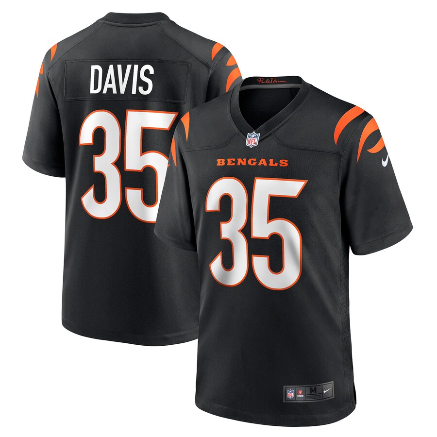 Men's Cincinnati Bengals Jalen Davis Nike Black Game Player Jersey - Puhuasuan