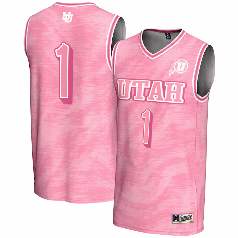 #1 Utah Utes GameDay Greats Youth Lightweight Basketball Fashion Jersey - Pink - Puhuasuan