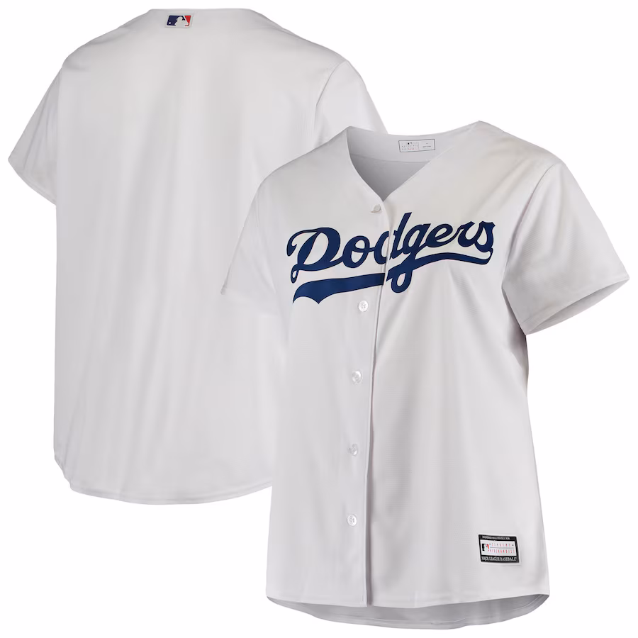 Women's Los Angeles Dodgers White Plus Size Sanitized Replica Team Jersey - Puhuasuan
