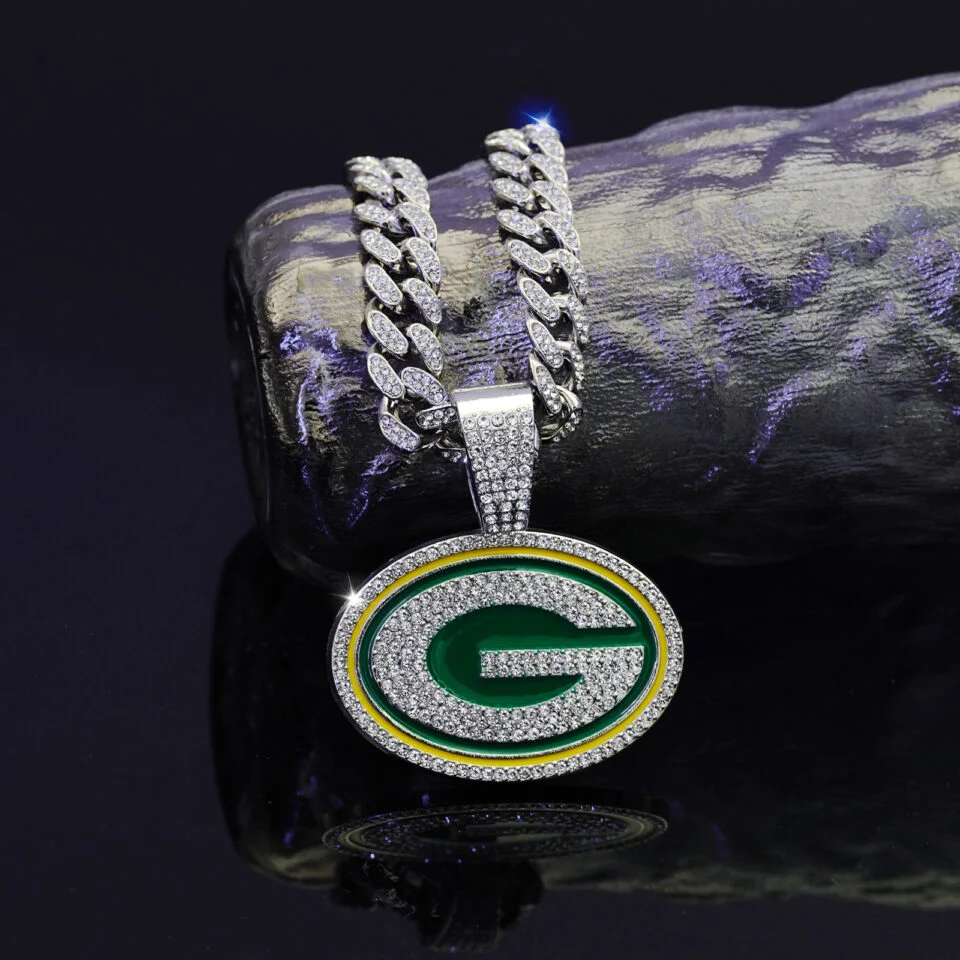 Green Bay Packers Football Necklace for Fans - Puhuasuan