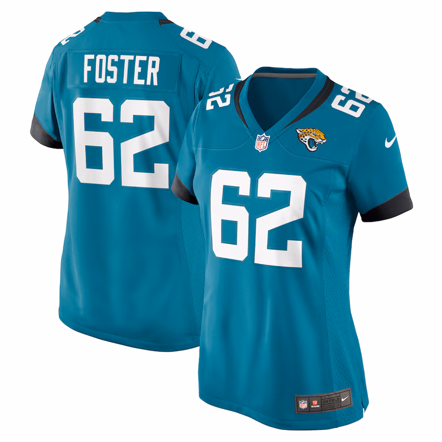 Women's Jacksonville Jaguars Javon Foster Nike Teal Game Jersey - Puhuasuan