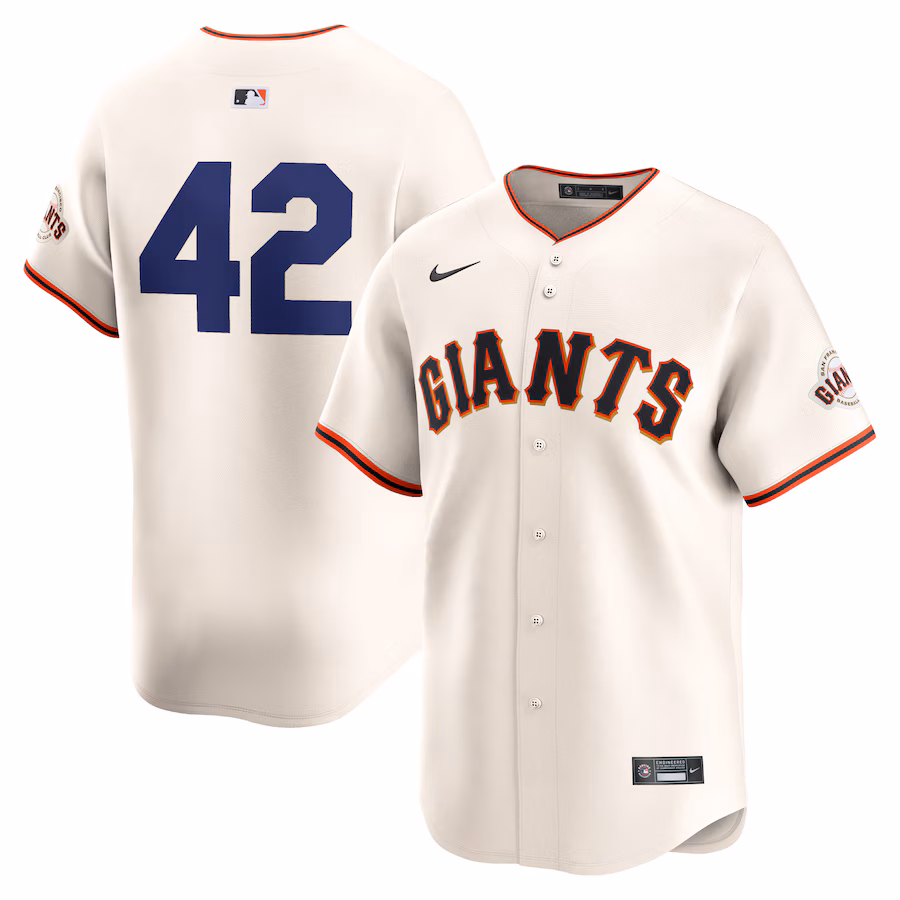 Men's San Francisco Giants  Nike Cream 2024 Jackie Robinson Day Home Limited Jersey - Puhuasuan