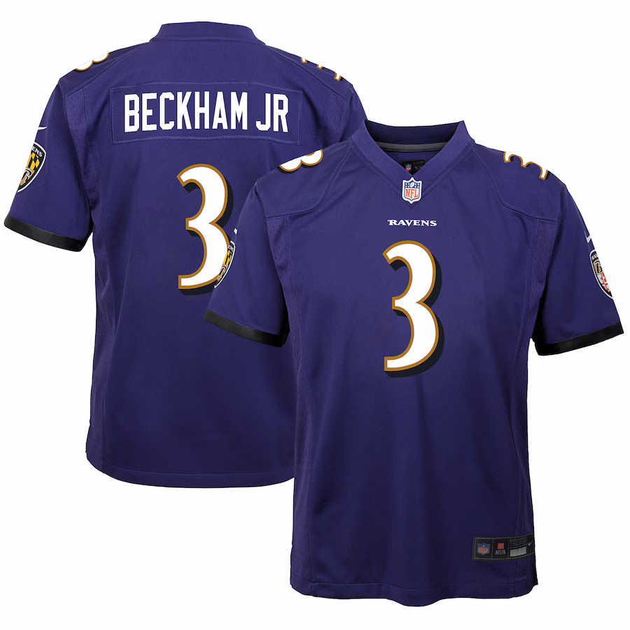 Youth Baltimore Ravens Odell Beckham Jr. Nike Purple Game Jersey - Puhuasuan