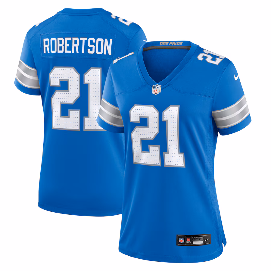 Women's Detroit Lions Amik Robertson Nike  Blue Team Game Jersey - Puhuasuan