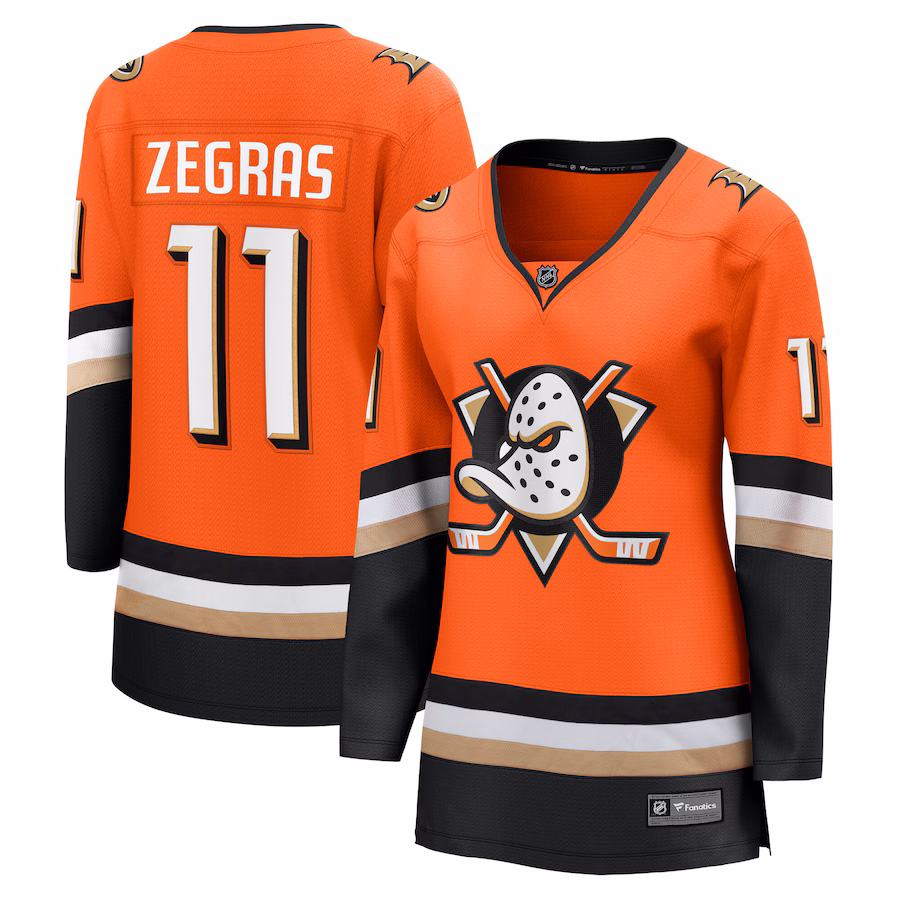 Women's Anaheim Ducks Trevor Zegras Fanatics Orange Home Premier Breakaway Player Jersey - Puhuasuan