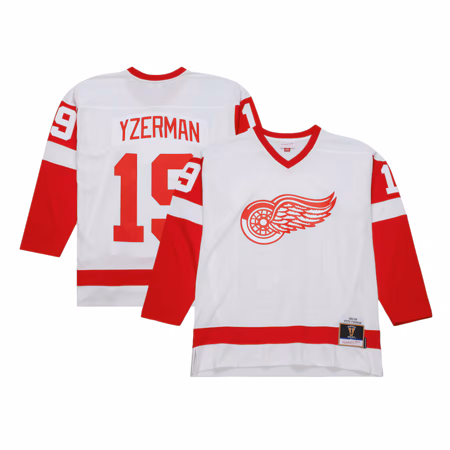 Men's Detroit Red Wings Steve Yzerman Mitchell & Ness White 1983/84 Blue Line Player Jersey - Puhuasuan