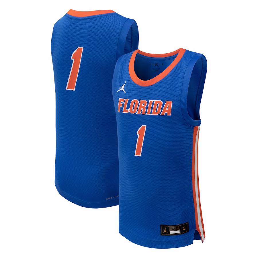 #1 Florida Gators Jordan Brand Youth Team Replica Basketball Jersey - Royal - Puhuasuan