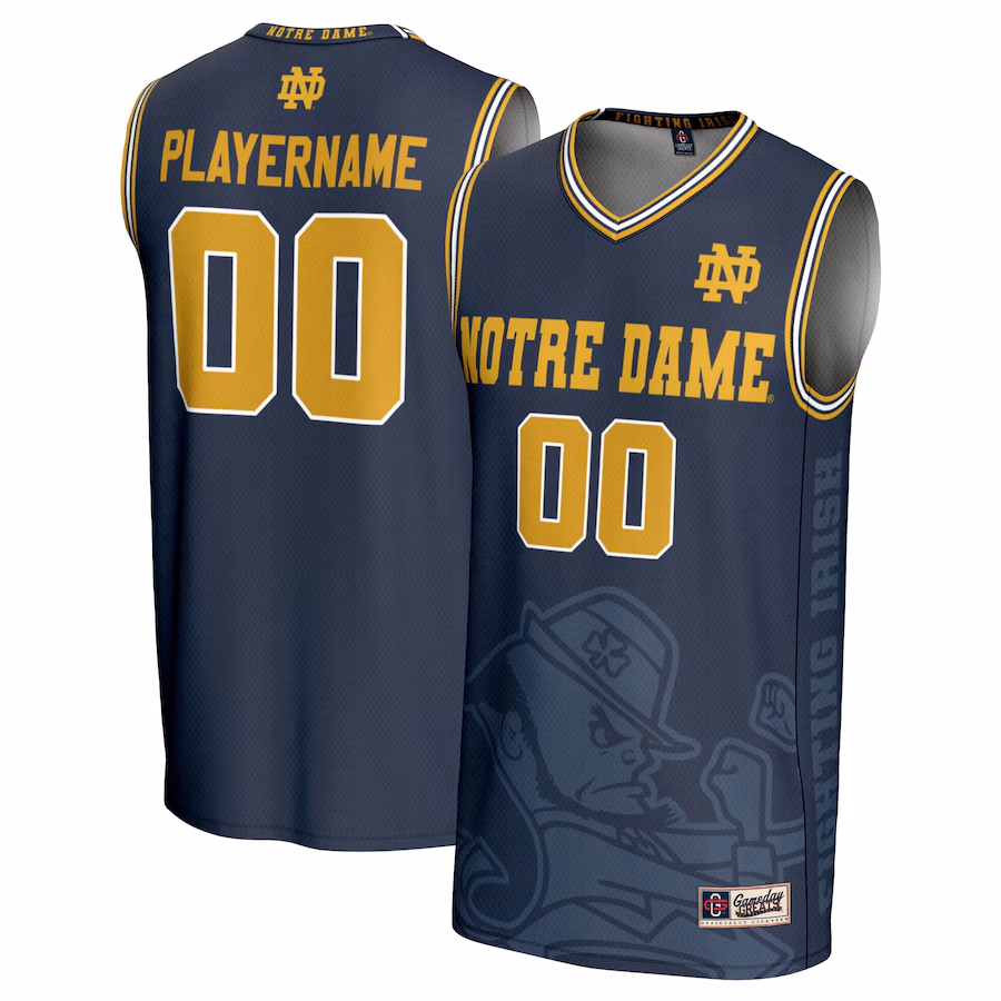 Notre Dame Fighting Irish GameDay Greats Youth NIL Pick-A-Player Women's Basketball Lightweight Icon Print Jersey - Navy - Puhuasuan