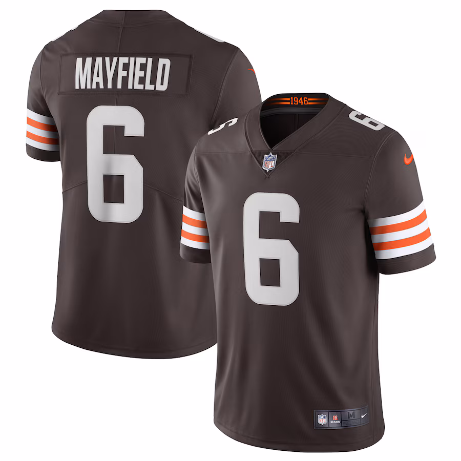 Men's Cleveland Browns Baker Mayfield Nike Brown Vapor Limited Player Jersey - Puhuasuan