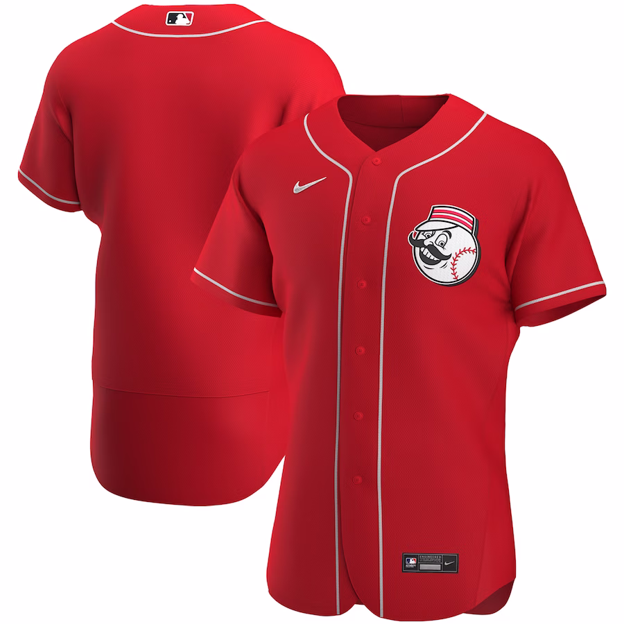 Men's Cincinnati Reds Nike Scarlet Alternate Authentic Team Logo Jersey - Puhuasuan