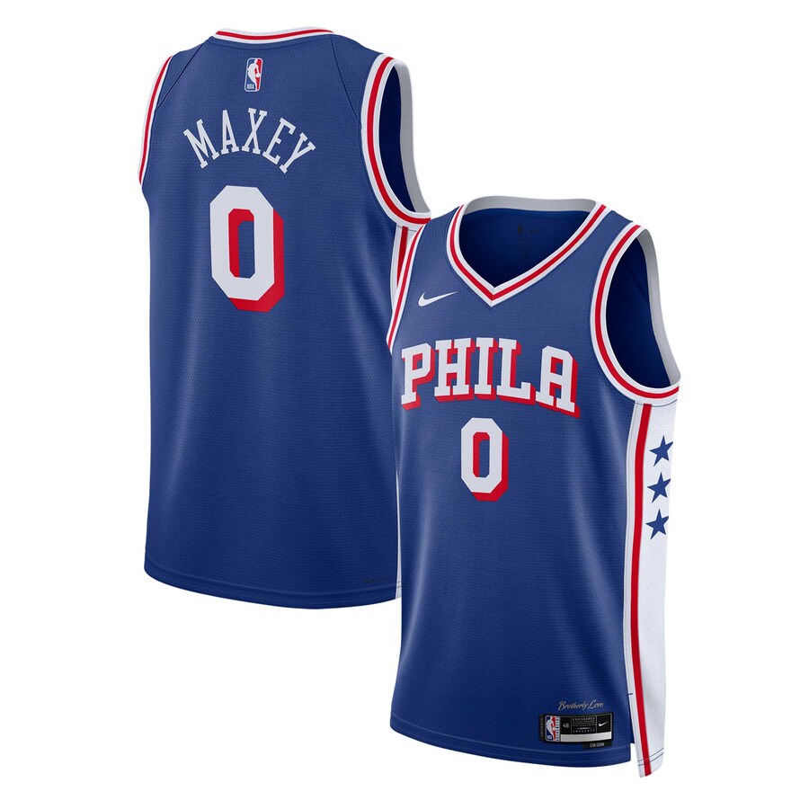 Unisex Philadelphia 76ers Tyrese Maxey Nike Royal Swingman Jersey - Icon Edition - Puhuasuan