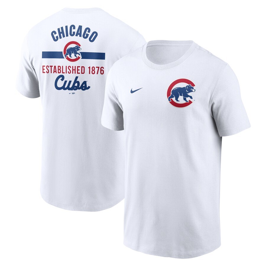 Men's Chicago Cubs Nike White 2-Hit T-Shirt - Puhuasuan