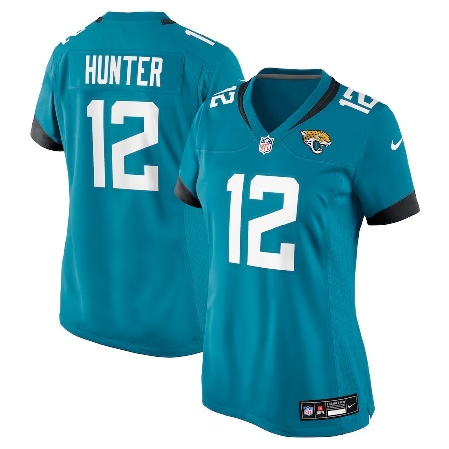 Women's Jacksonville Jaguars Travis Hunter Nike Teal 2025 NFL Draft First Round Pick Team Game Player Jersey - Puhuasuan