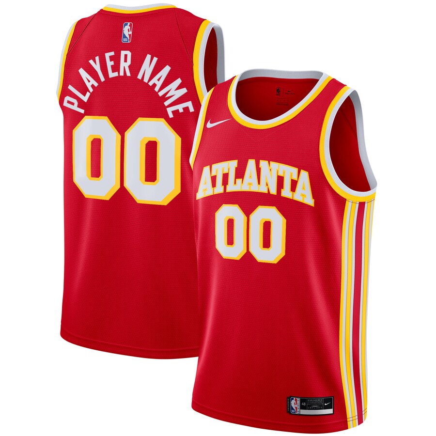 Men's Atlanta Hawks Nike Red 2020/21 Swingman Custom Jersey - Icon Edition - Puhuasuan