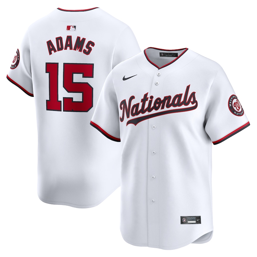 Men's Washington Nationals Riley Adams Nike White Home Limited Player Jersey - Puhuasuan