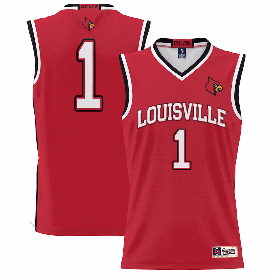 #1 Louisville Cardinals GameDay Greats Unisex Lightweight Basketball Jersey - Red - Puhuasuan