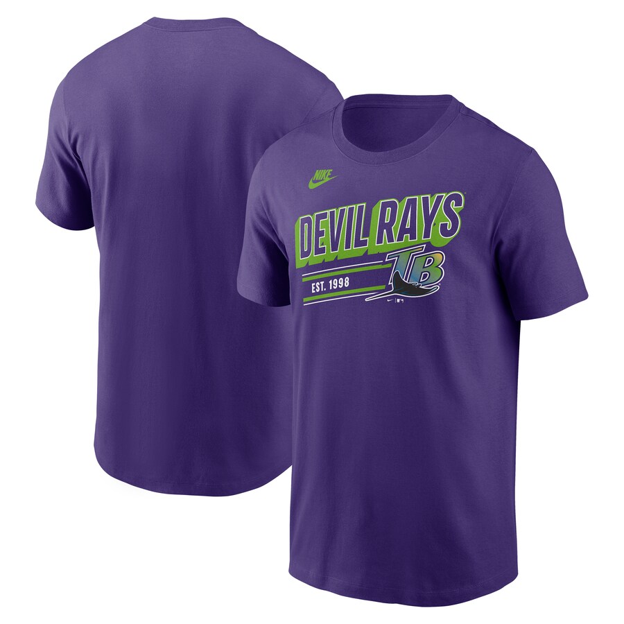 Men's Tampa Bay Rays Nike Purple Cooperstown Collection Retro T-Shirt - Puhuasuan