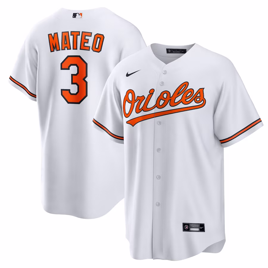 Men's Baltimore Orioles Jorge Mateo Nike White Replica Player Jersey - Puhuasuan