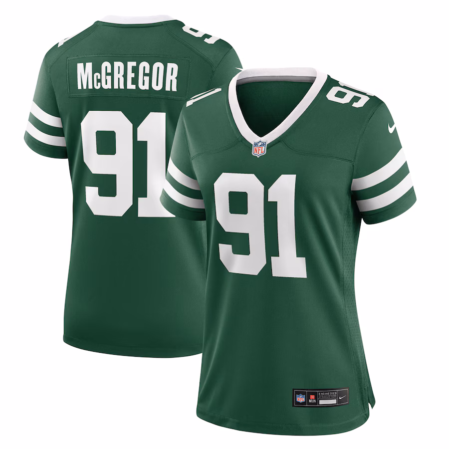 Women's New York Jets Braiden McGregor Nike Legacy Green Team Game Jersey - Puhuasuan