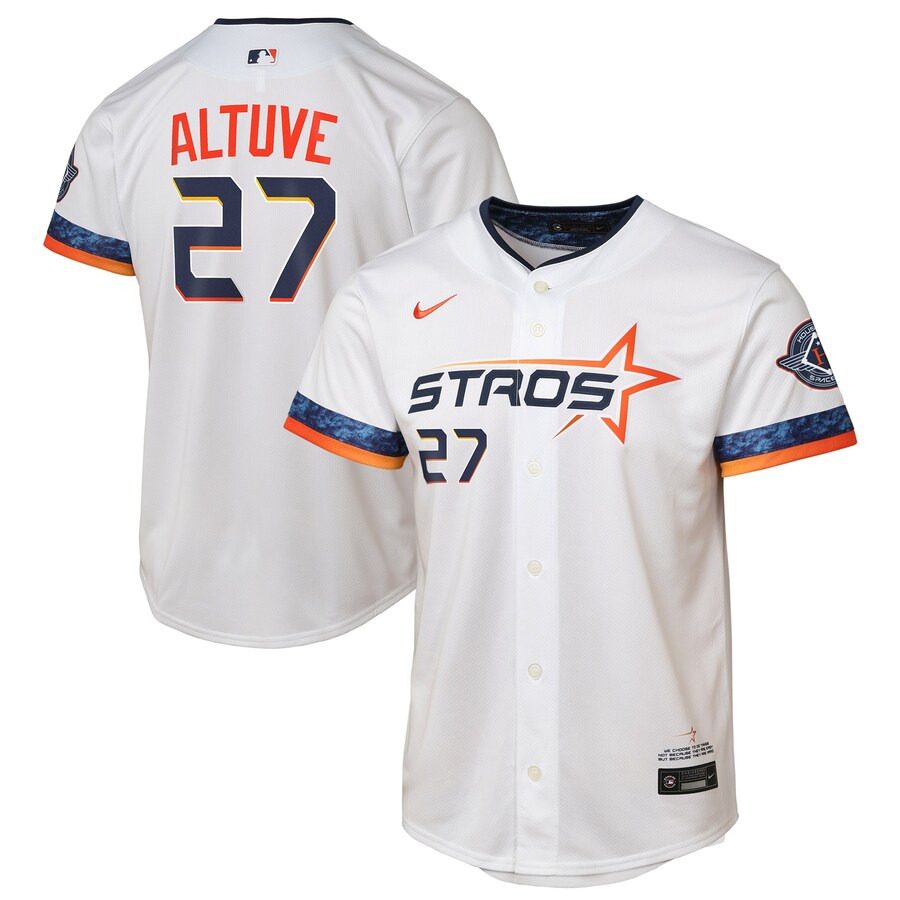 Youth Houston Astros Jose Altuve Nike White 2025 City Connect Limited Player Jersey - Puhuasuan