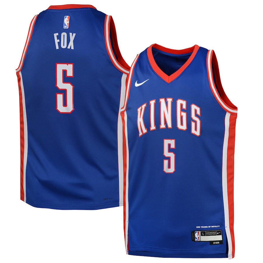 Youth Sacramento Kings De'Aaron Fox Nike Blue 2024/25 Swingman Player Jersey - City Edition - Puhuasuan