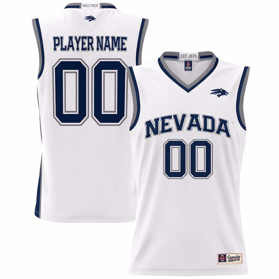 Nevada Wolf Pack GameDay Greats Men's NIL Pick-A-Player Lightweight Basketball Jersey - White - Puhuasuan