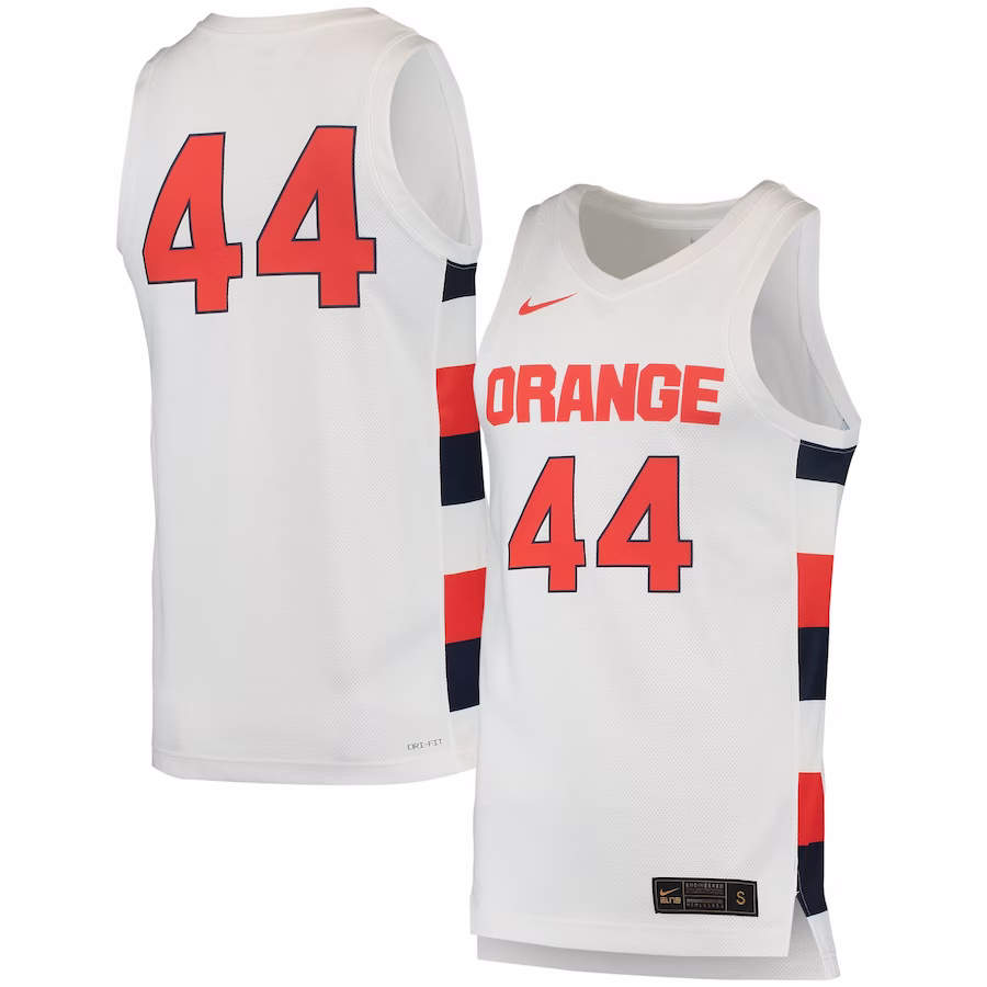 #44 Syracuse Orange Nike Team Replica Basketball Jersey - White - Puhuasuan