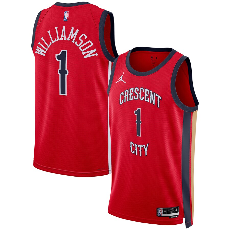 Unisex New Orleans Pelicans Zion Williamson Jordan Brand Red Swingman Jersey - Statement Edition - Puhuasuan