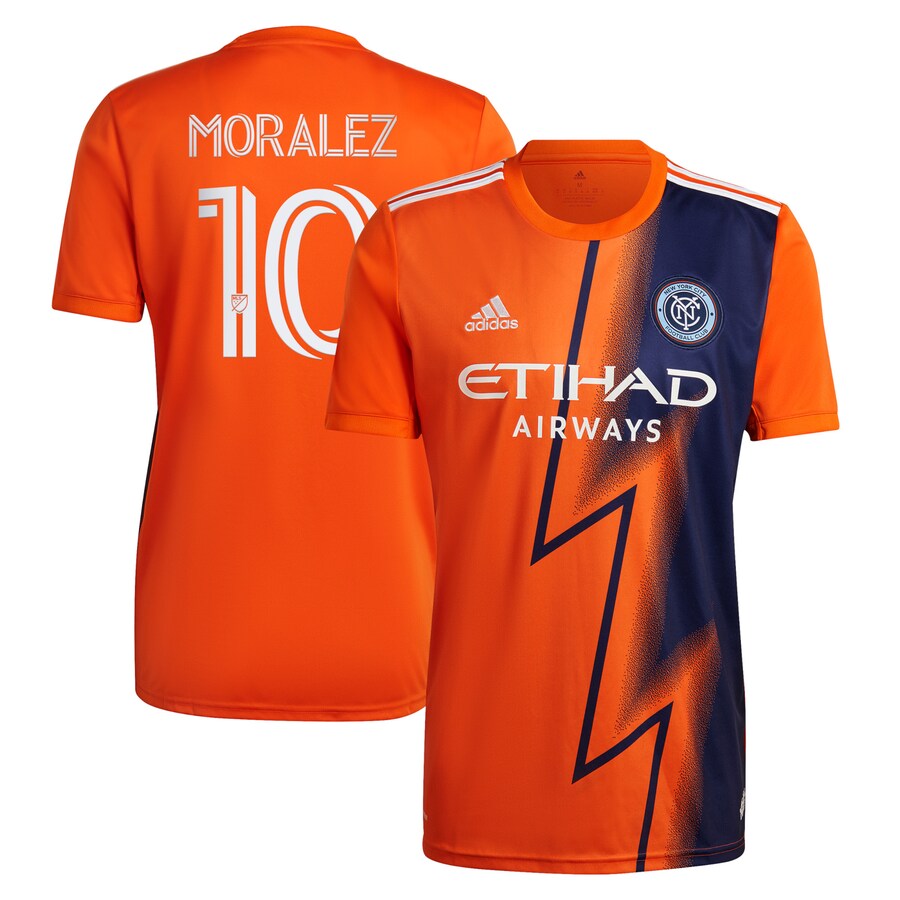 Men's New York City FC Maximiliano Moralez adidas Orange 2022 The Volt Kit Replica Player Jersey - Puhuasuan