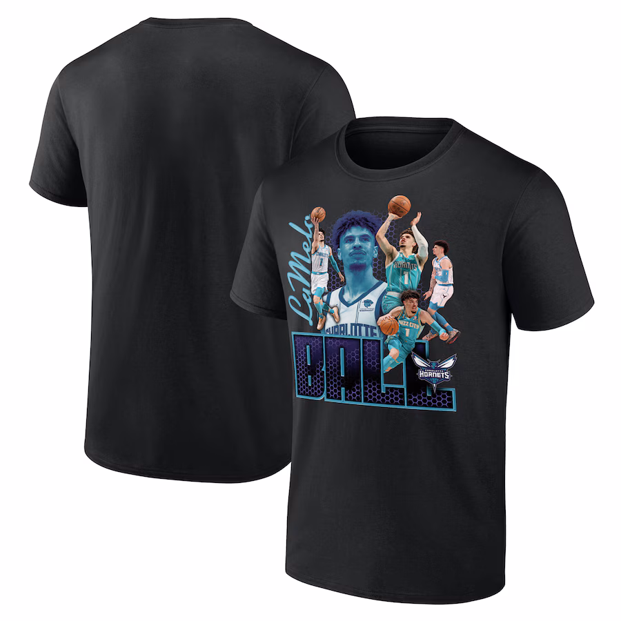 Men's Charlotte Hornets LaMelo Ball Black Notorious 3.0 Player T-Shirt - Puhuasuan
