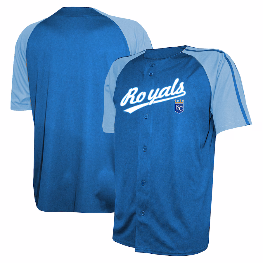 Men's  Kansas City Royals Stitches Royal Team Raglan Jersey - Puhuasuan