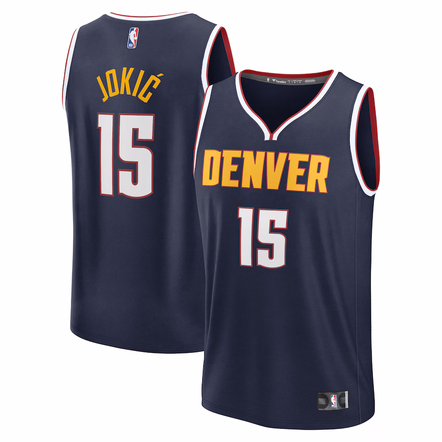 Youth Denver Nuggets Nikola Jokic Fanatics Navy Fast Break Replica Player Jersey - Icon Edition - Puhuasuan